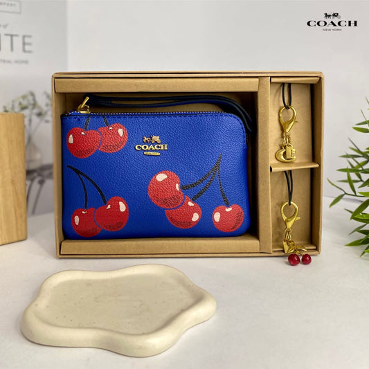 Cartera mano con dos llavero coach