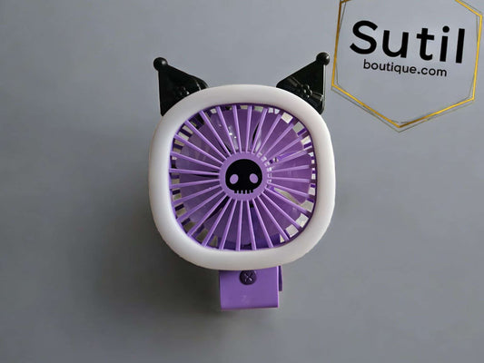 Abanico recargable con luz led